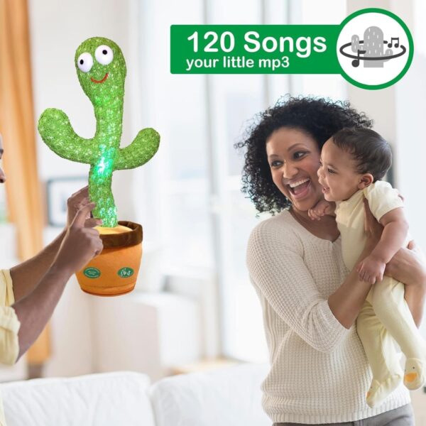 Fun & Interactive Dancing Cactus Toy – Talking, Singing, & Mimicking | Happy Sad Cactus Dog Toy | C                              actus Jack Toy for Kids & Adults - Image 4