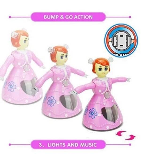 ✨ Musical Dancing Princess Doll – Twirling Ballerina with Lights & Music | Rotating Toy for Kids | Spinning Fairy Doll with 360° Movement & Flashing LED Lights | Fun Gift for Girls & Boys ✨ - Image 2