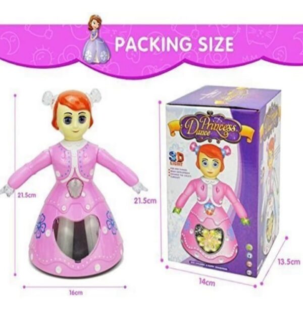 ✨ Musical Dancing Princess Doll – Twirling Ballerina with Lights & Music | Rotating Toy for Kids | Spinning Fairy Doll with 360° Movement & Flashing LED Lights | Fun Gift for Girls & Boys ✨ - Image 3